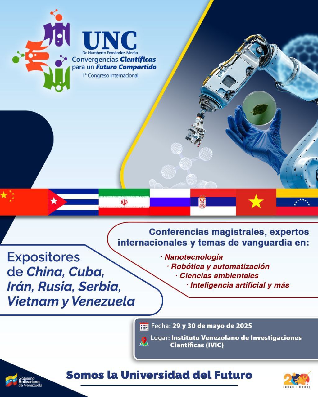 Venezuela acoge 1er Congreso Internacional Convergencias Científicas para un Futuro Compartido CongresoVenezuela acoge 1er Congreso Internacional Convergencias Científicas para un Futuro Compartido 